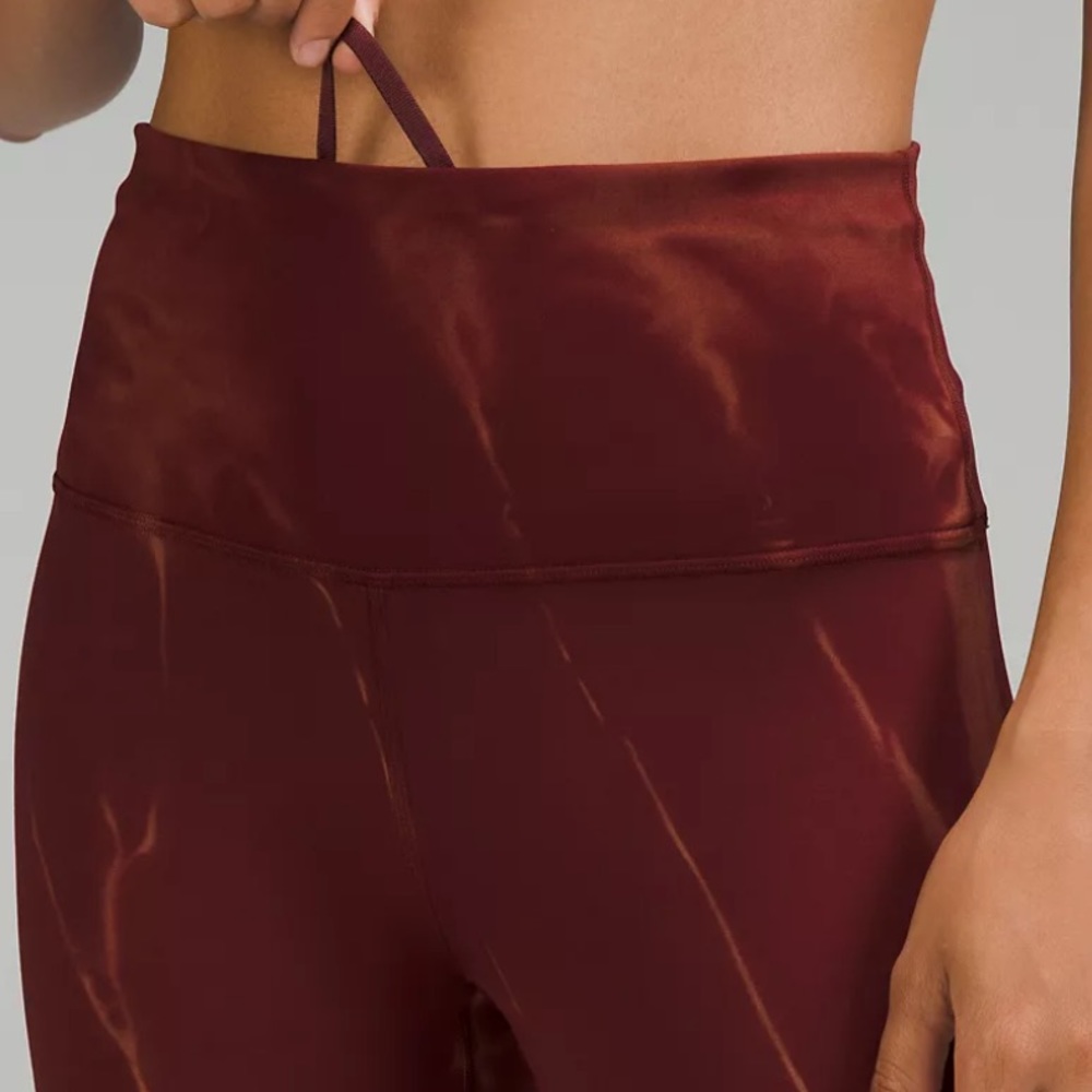 Lululemon Wunder Train HR Crop 23” Fade Color-Red Merlot w/Dye Size-12 NWT - Picture 5 of 12